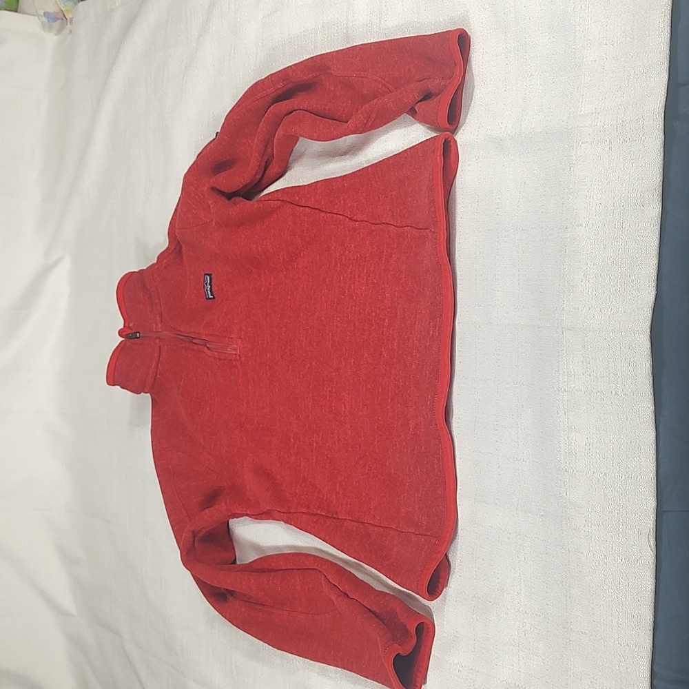 Patagonia Red Long Sleeve Sweater No Hood 1/4 Zip Up Size Women's Small